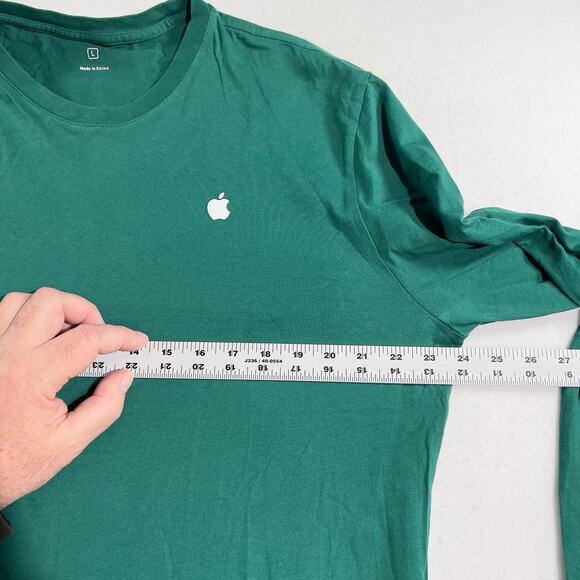 Apple T-Shirt Men's Large Long Sleeve Crew Neck Apple Logo On Front Employee - Picture 9 of 12